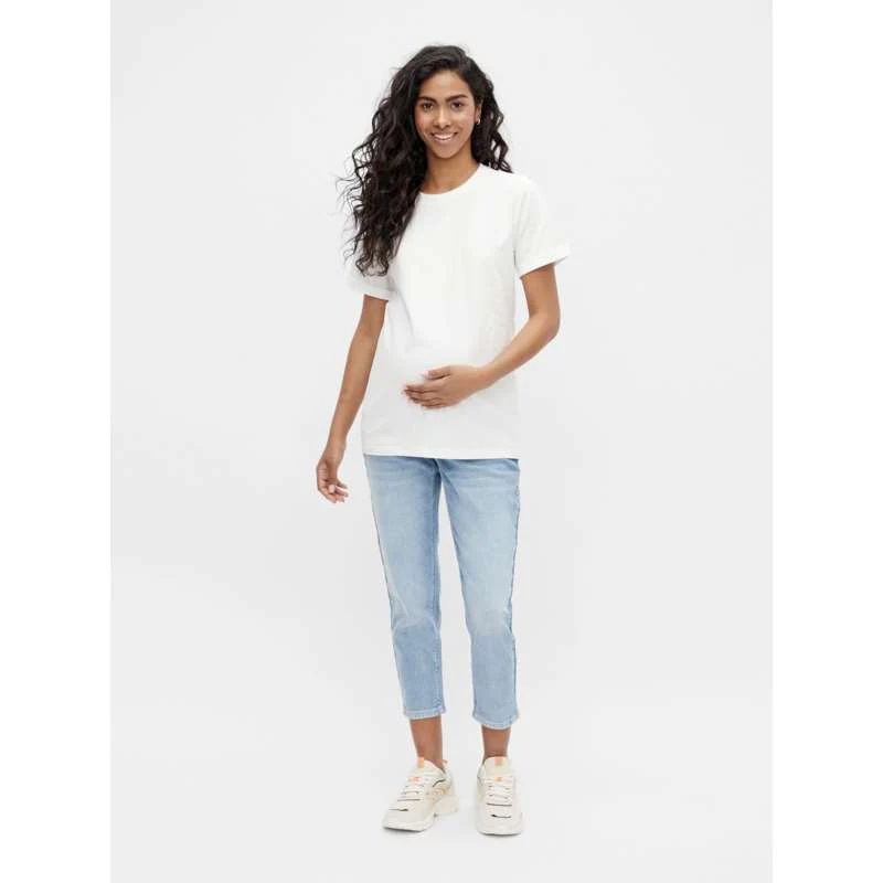 Mamalicious MLEVA Jersey Graviditetstop - Hvid - Image 2
