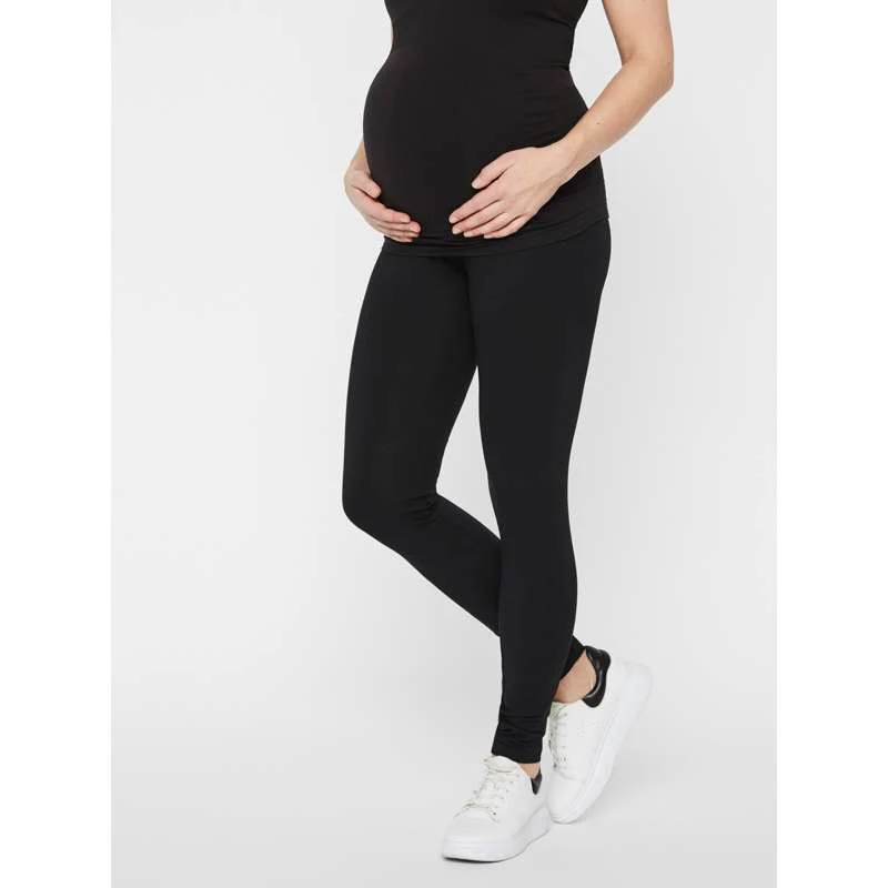 Mamalicious MLLEA Lange Graviditetsleggings - 2-pak - Sort - Image 4