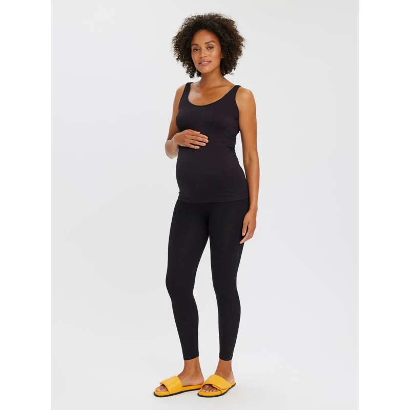 Mamalicious VMMISA Seamless Pregnancy Top with Rib - Black  - Image 3