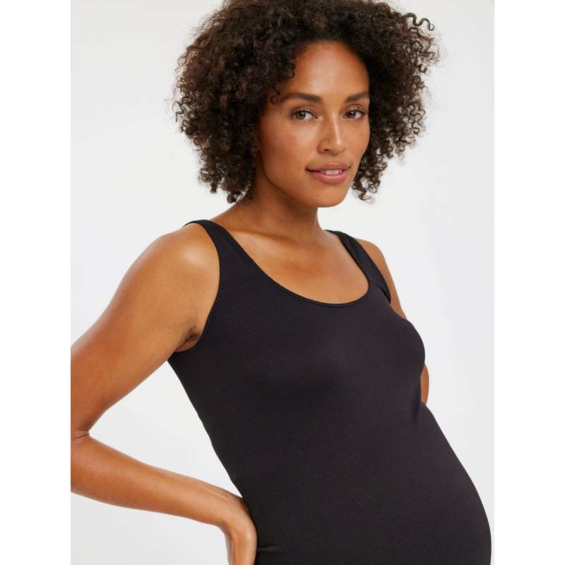Mamalicious VMMISA Seamless Pregnancy Top with Rib - Black  - Image 5