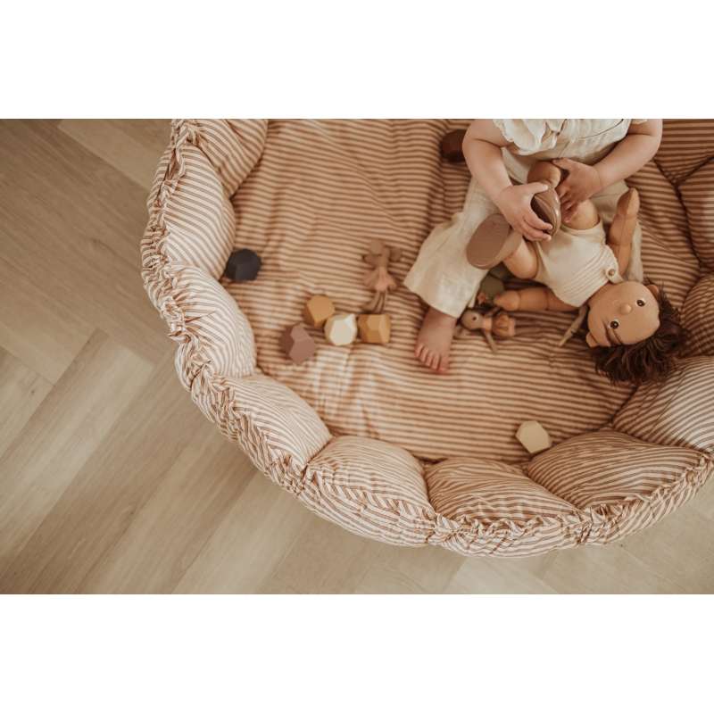 Play & Go Bloom - Babynest/Legetæppe - Stripes Brown - Image 7