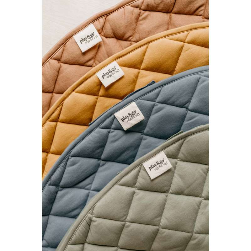 Play & Go Soft Organic - 2-i-1 Opbevaringstæppe/Legetæppe - Dusty Blue - Image 11