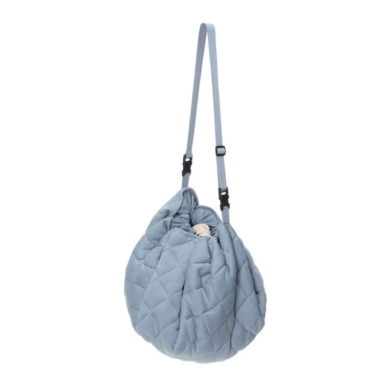 Play & Go Soft Organic - 2-i-1 Opbevaringstæppe/Legetæppe - Dusty Blue - Image 4