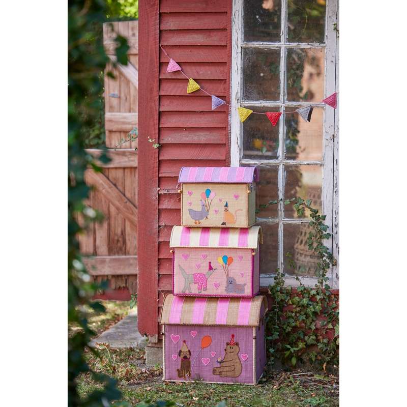 RICE Raffia Storage House - Party Animal - Light Pink - Large - Image 4