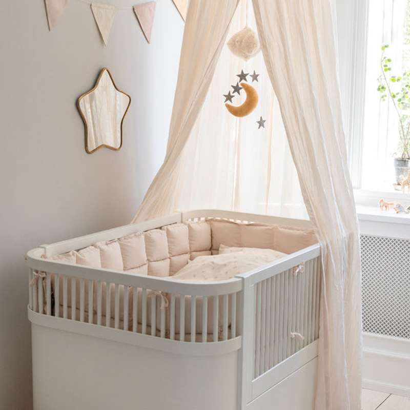 Sebra Crib bumper - Kapok - Birchbark Rose  - Image 3