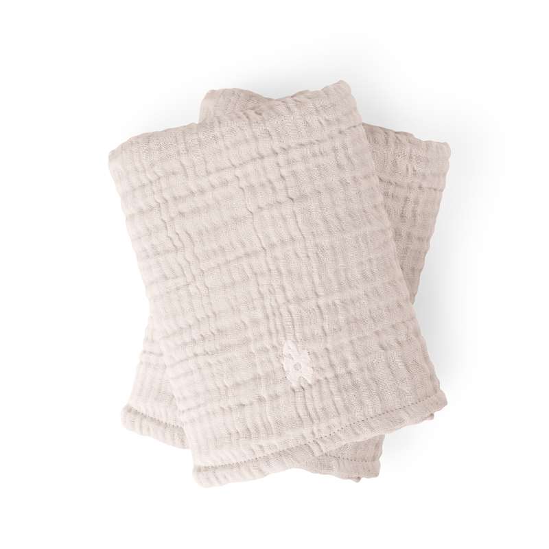 Sebra Play mat - 6 layers - 2 pcs. - Muslin - Birchbark Rose 