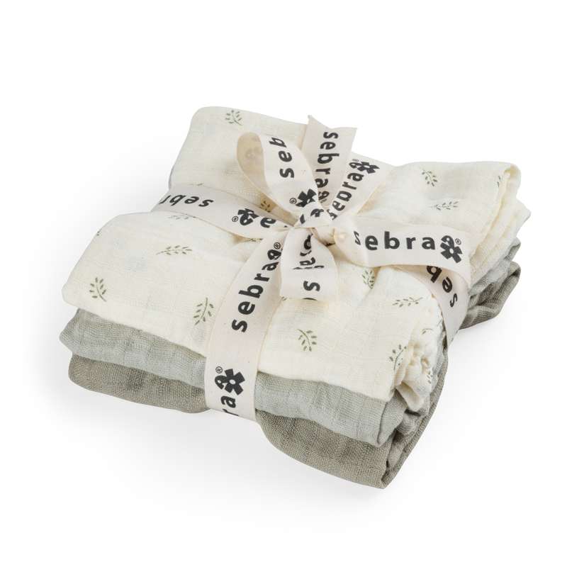 Sebra Cloth diapers - 3 pcs. - Sophora Leaves - Mist Green 