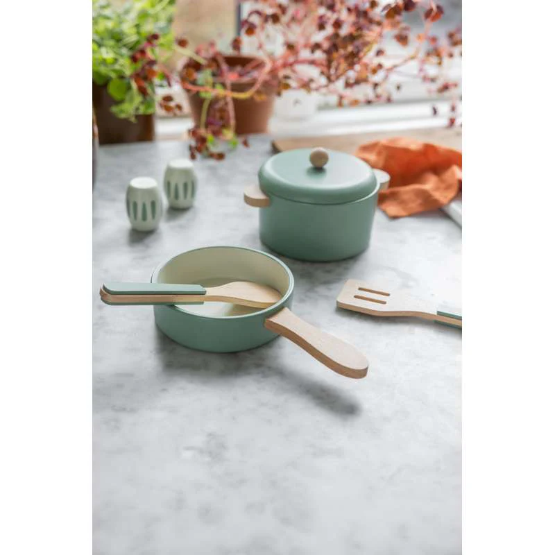 Sebra Cooking pot and frying pan set in wood  - Image 2