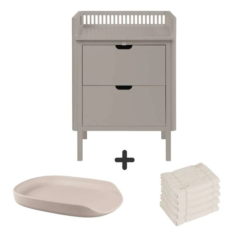 Sebra Changing table with drawers - Jetty Beige - Bundle 3 