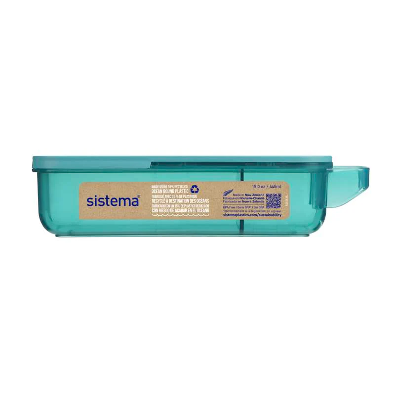 
Ocean Bound Snack Box System - Snack and Slide - 430ml - Teal Stone - Image 5